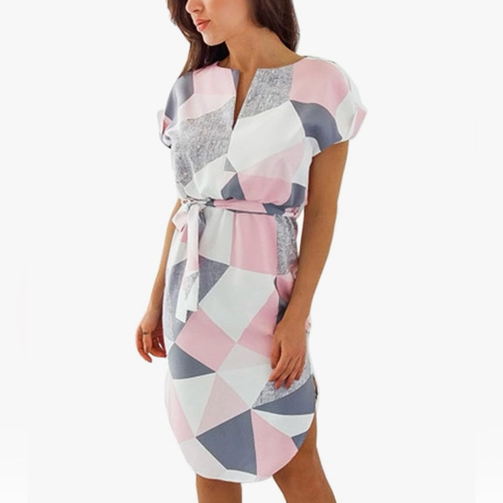 Amazon geometric midi dress, XS